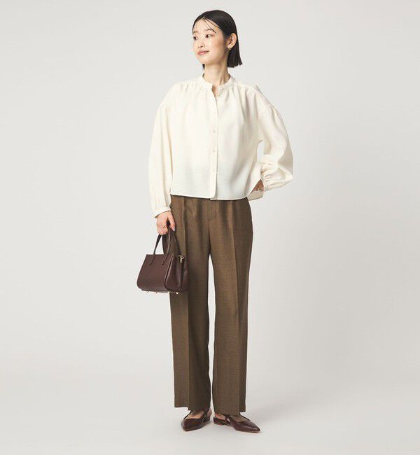 UNITED ARROWS green label relaxing「袖ボリューム ギャザー ブラウス マシンウォッシャブル 通気性」|シャツ・ブラウス|