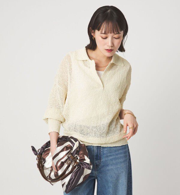 UNITED ARROWS green label relaxing「ノットヤーン スキッパー プルオーバー ウォッシャブル」|ニット・セーター|