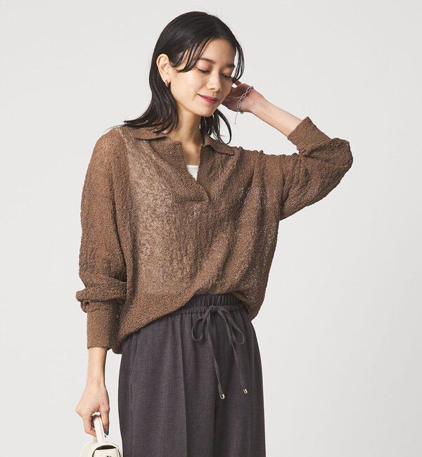 UNITED ARROWS green label relaxing「ノットヤーン スキッパー プルオーバー ウォッシャブル」|ニット・セーター|MD.BROWN