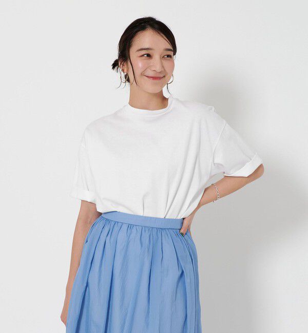 BEAUTY&YOUTH UNITED ARROWS「【WEB限定】ロールアップ ワイド テーパード Tシャツ -MADE IN JAPAN-」|Tシャツ・カットソー|