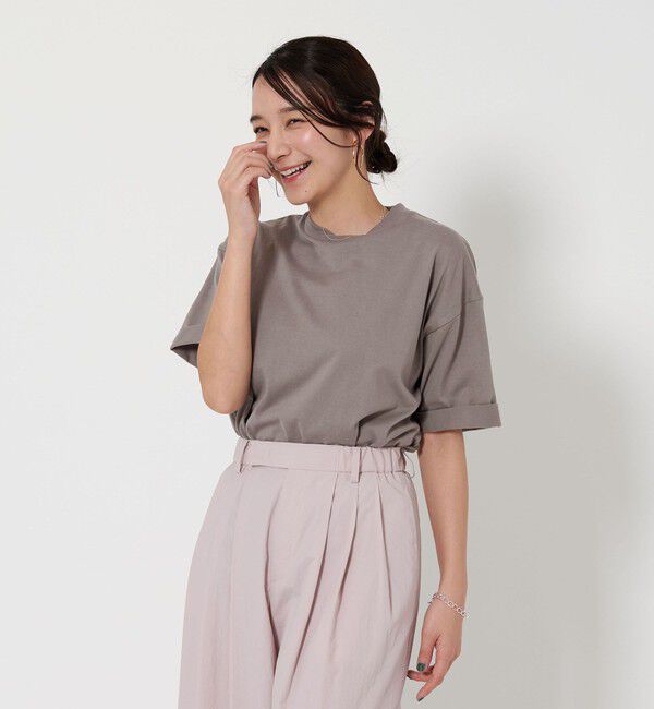 BEAUTY&YOUTH UNITED ARROWS「【WEB限定】ロールアップ ワイド テーパード Tシャツ -MADE IN JAPAN-」|Tシャツ・カットソー|