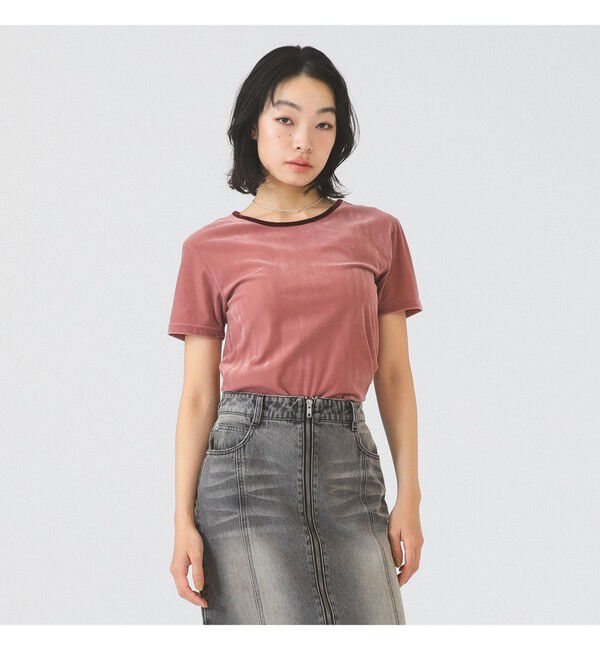 Ray BEAMS 「サマー ベロア リンガー Tシャツ」|Tシャツ・カットソー|PINK
