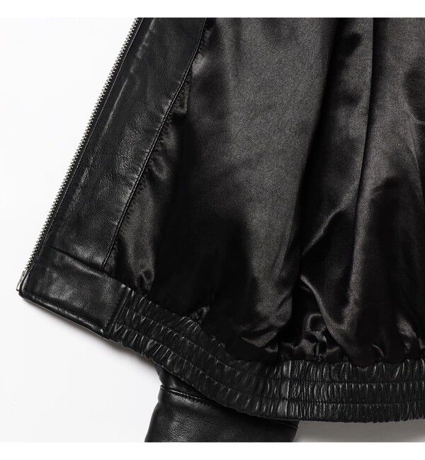 BEAMS「ワイドフィット 4ポケット レザー ブルゾン」|ブルゾン・スタジャン|