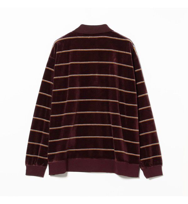 BEAMS「ワイドフィット ベロア ボーダー ポロシャツ」|ポロシャツ|