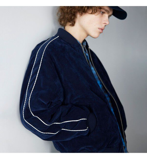 BEAMS「リラックスフィット ベロア スカジャン」|ブルゾン・スタジャン|