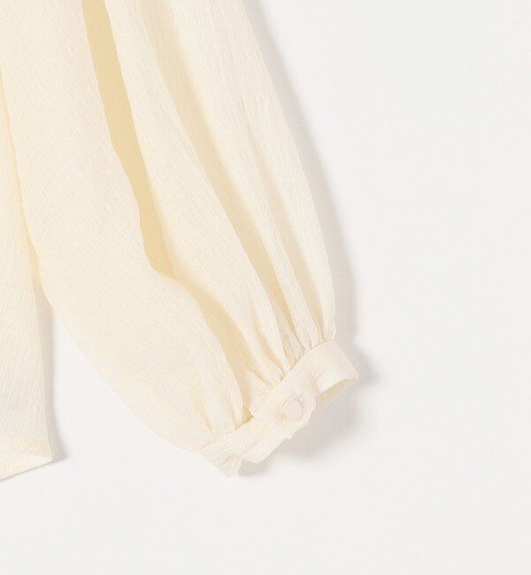 quaranciel「quaranciel:〈手洗い可能〉シアー ボイル スタンドカラー ギャザー ブラウス」|シャツ・ブラウス|