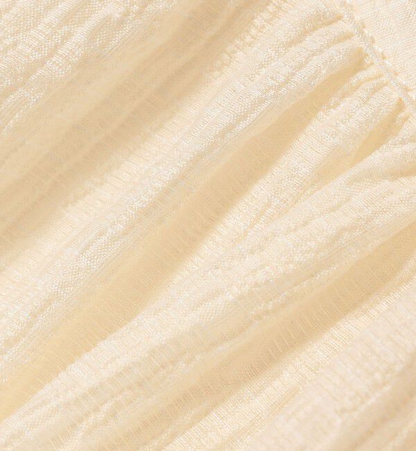 quaranciel「quaranciel:〈手洗い可能〉シアー ボイル スタンドカラー ギャザー ブラウス」|シャツ・ブラウス|