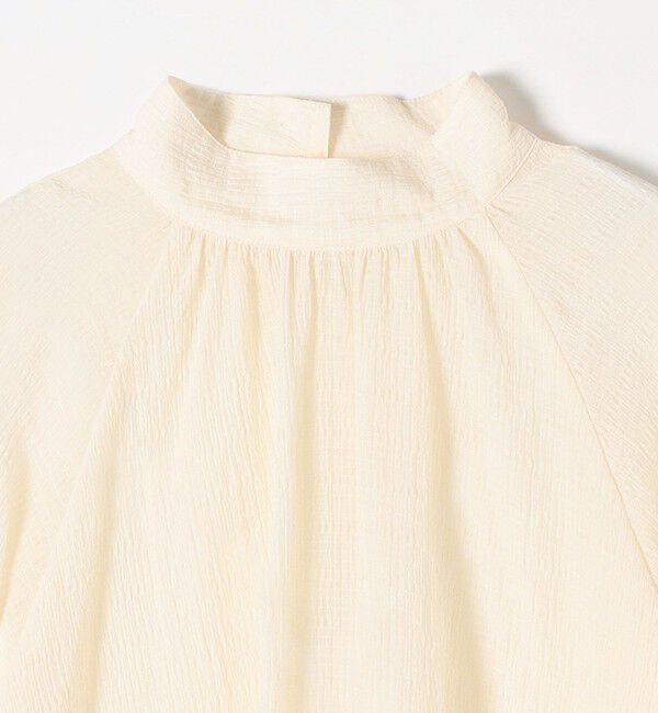 quaranciel「quaranciel:〈手洗い可能〉シアー ボイル スタンドカラー ギャザー ブラウス」|シャツ・ブラウス|