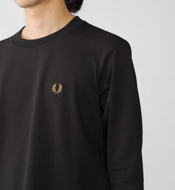 SHIPS「【SHIPS別注】FRED PERRY: COOLMAX(R) 鹿の子 ワンポイント ロゴ Tシャツ (ロンT) 24FW」|Tシャツ・カットソー|ブラック