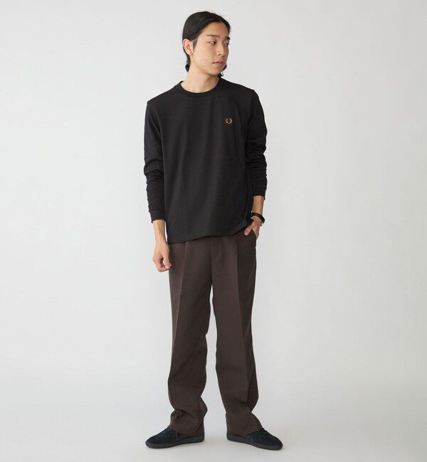 SHIPS「【SHIPS別注】FRED PERRY: COOLMAX(R) 鹿の子 ワンポイント ロゴ Tシャツ (ロンT) 24FW」|Tシャツ・カットソー|
