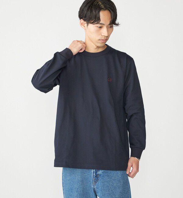 SHIPS「【SHIPS別注】FRED PERRY: COOLMAX(R) 鹿の子 ワンポイント ロゴ Tシャツ (ロンT) 24FW」|Tシャツ・カットソー|