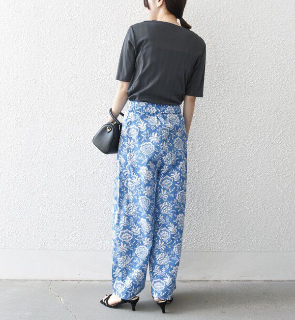 SHIPS any「SHIPS any:〈洗濯機可能〉Les Olivades ボタニカル プリント ベルト ラップ セミワイド パンツ」|その他|