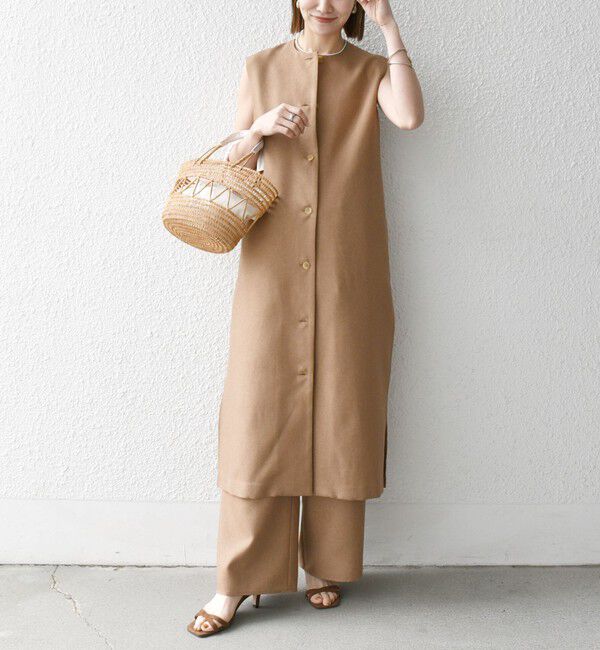 SHIPS any「SHIPS any:〈洗濯機可能〉リネンライク ジレ ワンピース &times; イージー パンツ セットアップ」|その他|