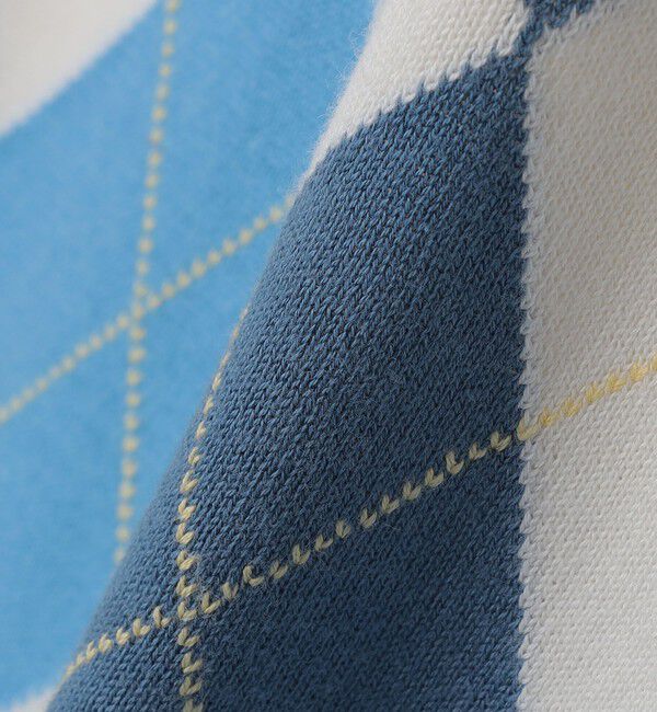 SHIPS「ALANPANE: 16ゲージ アーガイルチェック コットン ニット ポロシャツ」|ニット・セーター|