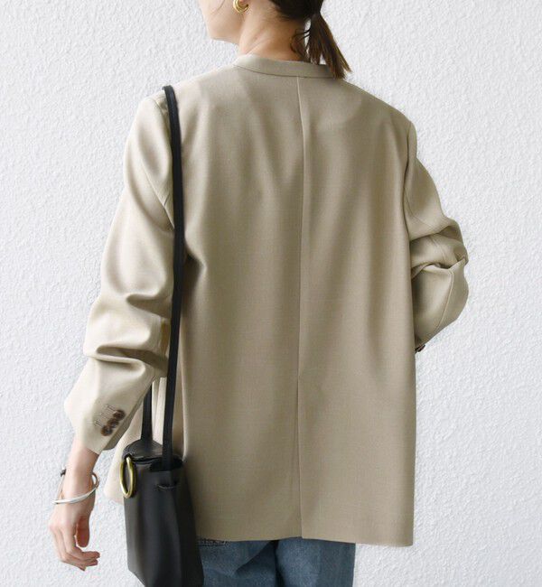 SHIPS for women「〈手洗い可能〉TUMUGITO(R) シャーク ツイード カラーレス ジャケット」|ノーカラージャケット|