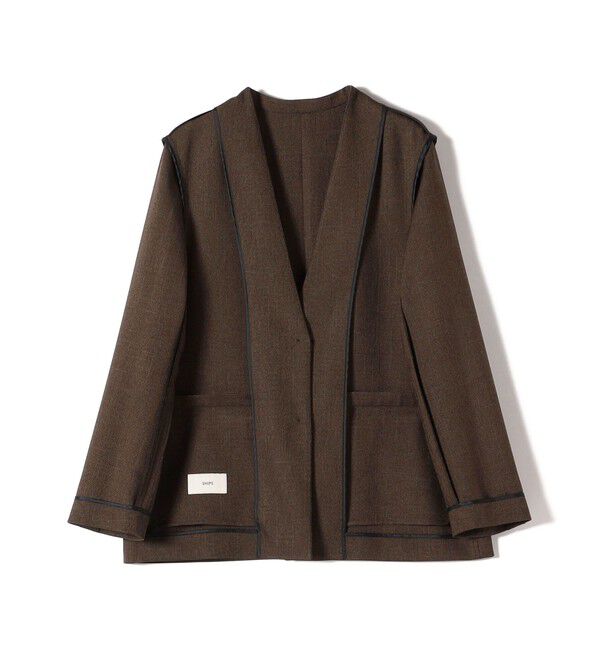 SHIPS for women「〈手洗い可能〉TUMUGITO(R) シャーク ツイード カラーレス ジャケット」|ノーカラージャケット|