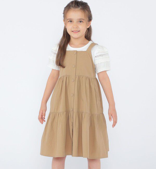 SHIPS KIDS「SHIPS KIDS:100～130cm/袖レース デザイン Tシャツ」|Tシャツ・カットソー|