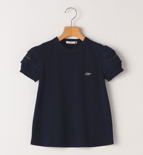 SHIPS KIDS「SHIPS KIDS:100～130cm/袖レース デザイン Tシャツ」|Tシャツ・カットソー|