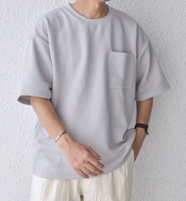 SHIPS any「SHIPS any: 〈洗濯機可能〉フクレ ジャカード リラックス ポケット Tシャツ◇」|Tシャツ・カットソー|