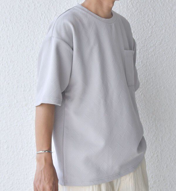 SHIPS any「SHIPS any: 〈洗濯機可能〉フクレ ジャカード リラックス ポケット Tシャツ◇」|Tシャツ・カットソー|