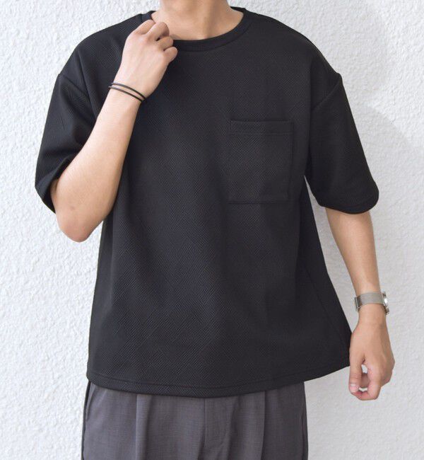 SHIPS any「SHIPS any: 〈洗濯機可能〉フクレ ジャカード リラックス ポケット Tシャツ◇」|Tシャツ・カットソー|