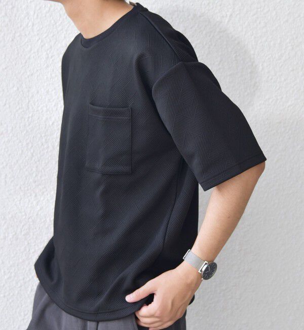 SHIPS any「SHIPS any: 〈洗濯機可能〉フクレ ジャカード リラックス ポケット Tシャツ◇」|Tシャツ・カットソー|