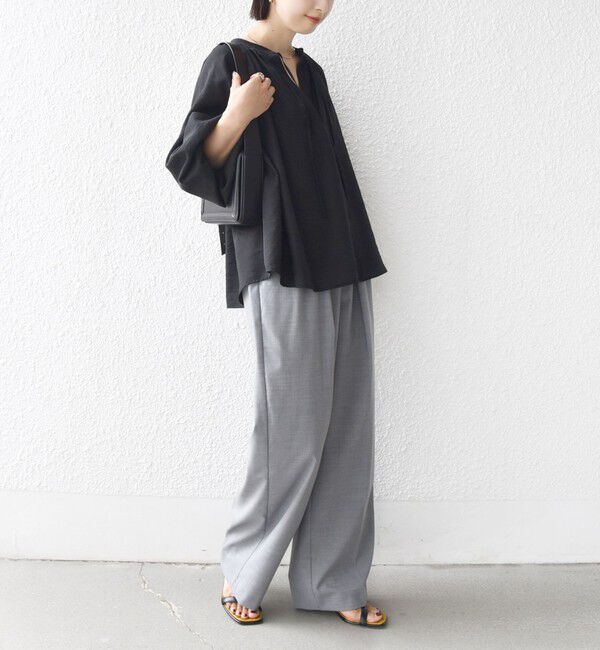 SHIPS for women「〈手洗い可能〉シアー タンブラー デザイン ギャザー ブラウス」|シャツ・ブラウス|