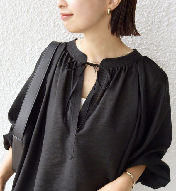 SHIPS for women「〈手洗い可能〉シアー タンブラー デザイン ギャザー ブラウス」|シャツ・ブラウス|