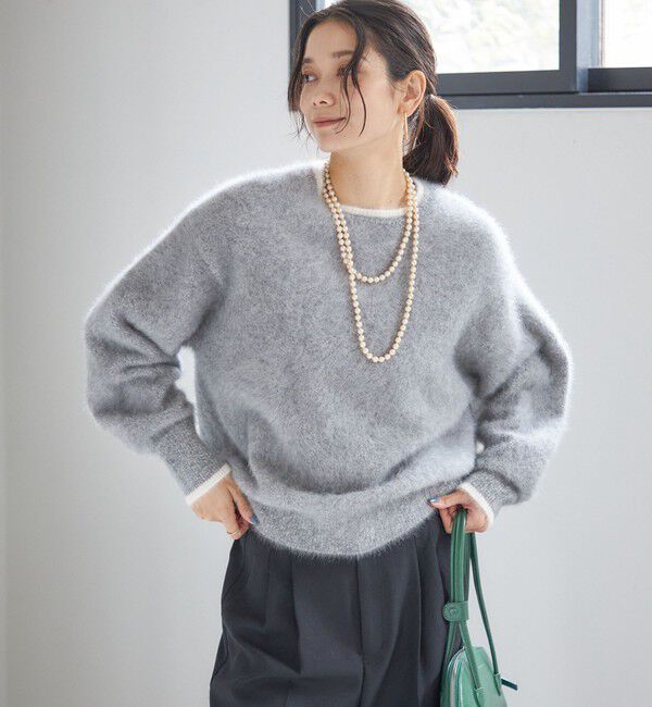 SHIPS for women「杢 フォックス カシミヤ クルーネック ニット プルオーバー」|ニット・セーター|