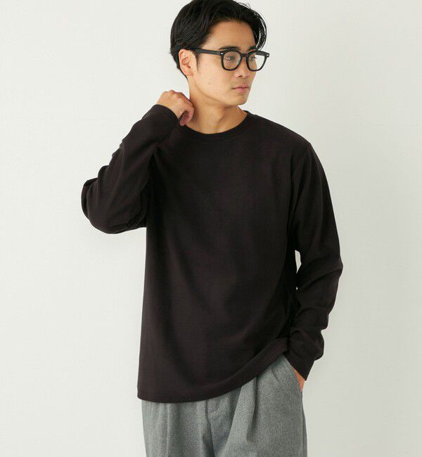 SHIPS Colors 「SHIPS Colors:〈吸水速乾〉スムース 微起毛 クルーネック ロンT」|Tシャツ・カットソー|ブラック