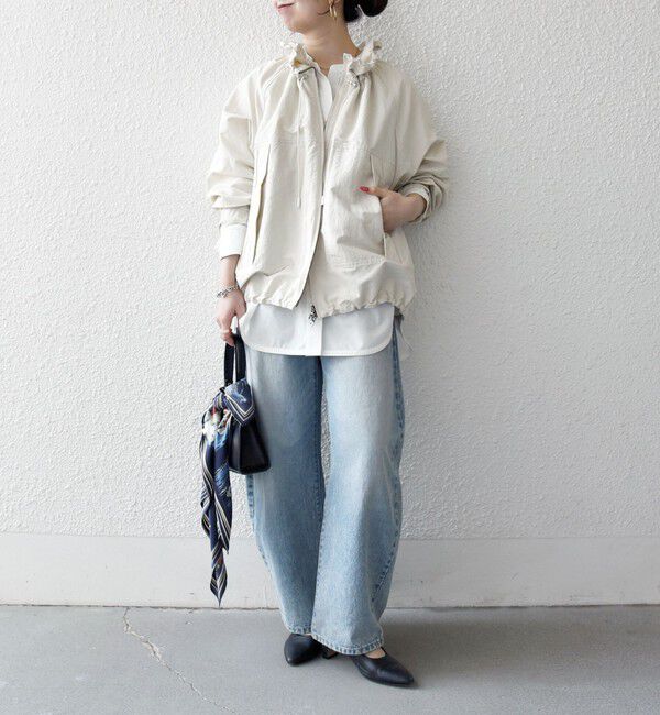 SHIPS any「SHIPS any:〈洗濯機可能〉ナイロン タスラン ギャザー スタンドカラー ブルゾン」|ブルゾン・スタジャン|