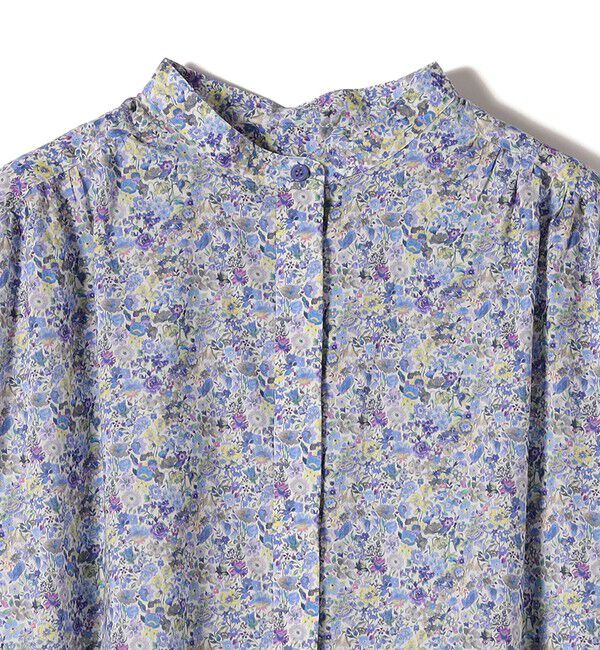 SHIPS for women「SHIPS Primary Navy Label:〈手洗い可能〉LIBERTY ギャザー ブラウス」|シャツ・ブラウス|