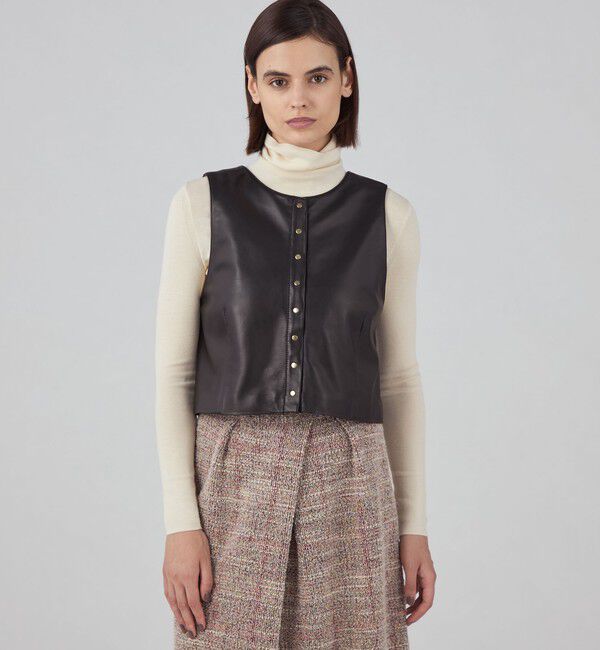 TOMORROWLAND collection「アニリンレザー フロンタブルジレ」|ベスト・ジレ|