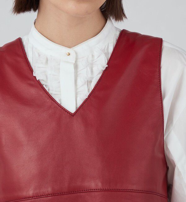 TOMORROWLAND collection「アニリンレザー フロンタブルジレ」|ベスト・ジレ|