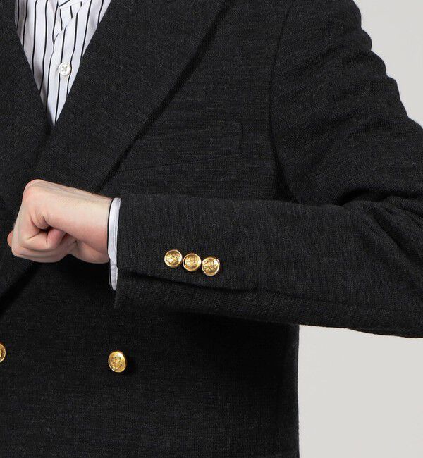 TOMORROWLAND MENS「ウールコットンダブルニット ダブルブレステッド6Bブレザー」|テーラードジャケット|