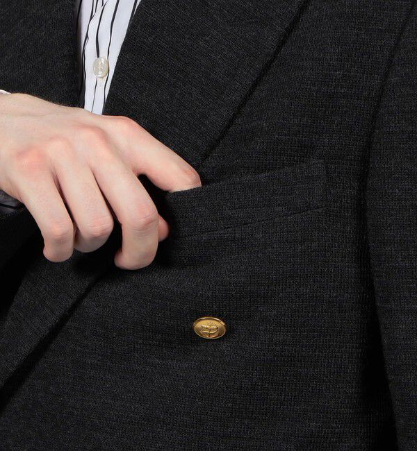 TOMORROWLAND MENS「ウールコットンダブルニット ダブルブレステッド6Bブレザー」|テーラードジャケット|