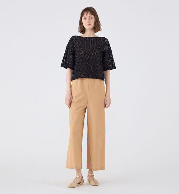 MACPHEE「メッシュコットン ボートネックプルオーバー」|ニット・セーター|