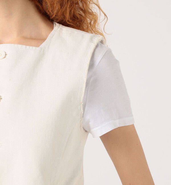 MACPHEE「ピグメントドリルクロス スクエアネックベスト」|ベスト・ジレ|