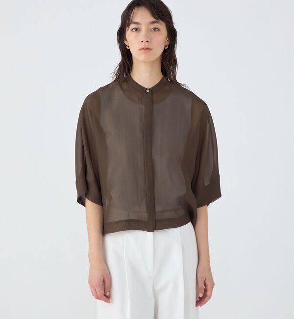 TOMORROWLAND collection「【一部WEB先行予約】シアーオーガンジー シースルーブラウス」|シャツ・ブラウス|