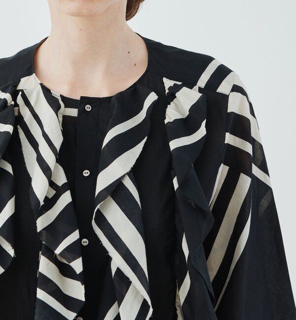 GALERIE VIE「ランドレイヤープリント フリルシャツ」|シャツ・ブラウス|