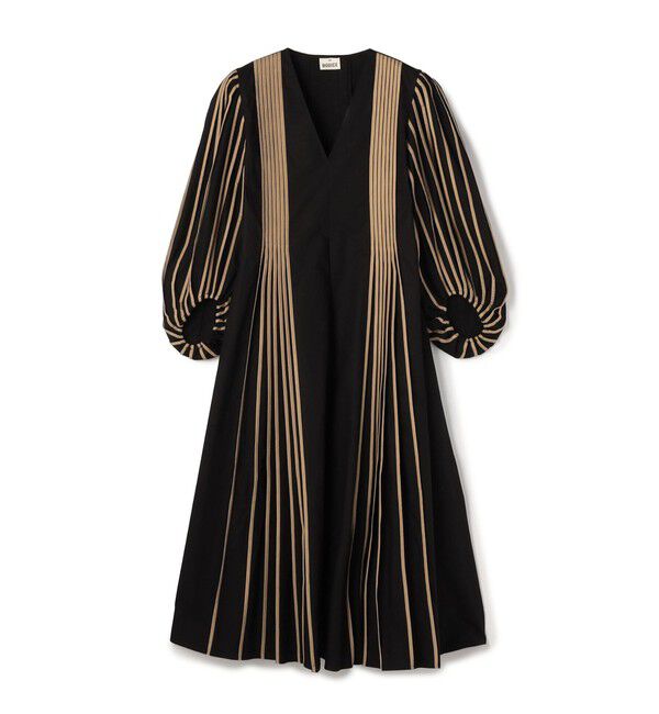 TOMORROWLAND BUYING WEAR「BODICE STUDIO V neck midi Vネックドレス」|ワンピース|18 ブラック系