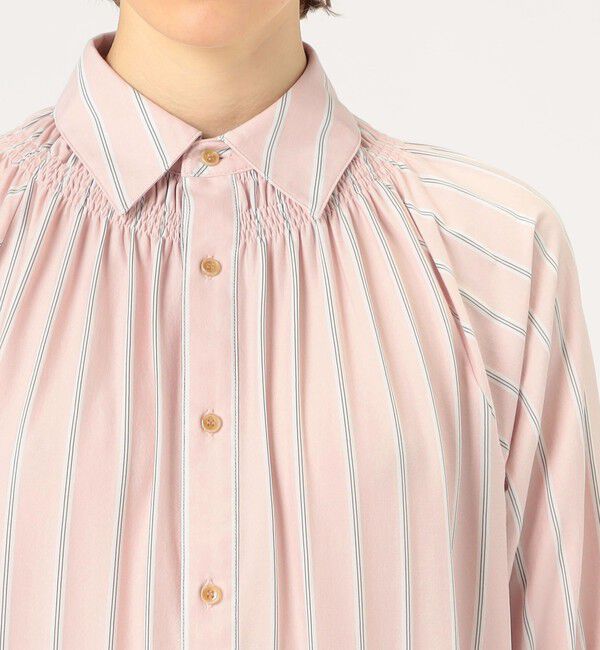 MACPHEE「ハイゲージストライプ シャツワンピース」|ワンピース|