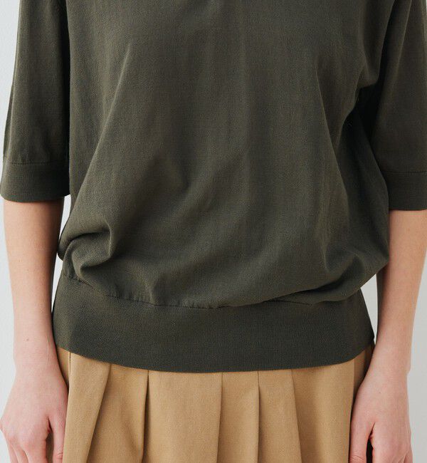 GALERIE VIE「クレープコットン ポロカラープルオーバー」|ニット・セーター|