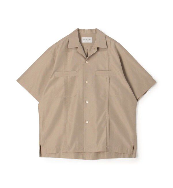 TOMORROWLAND MENS「コットンシルク オープンカラー ダブルポケット ハーフスリーブシャツ」|シャツ・ブラウス|43 ベージュ