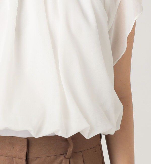 Ballsey「シアートリコット シャーリングネックブラウス」|シャツ・ブラウス|