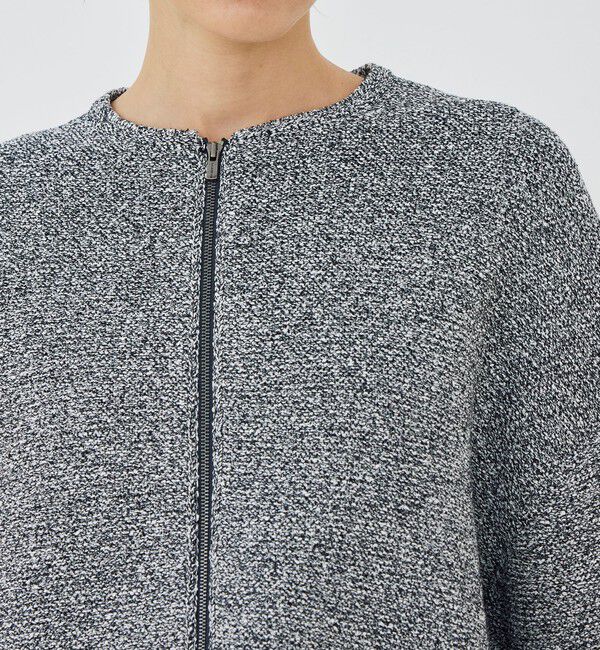 GALERIE VIE「スプリングツイード ノーカラーブルゾン」|ブルゾン・スタジャン|