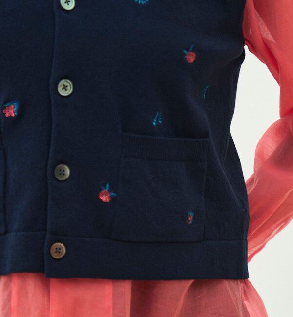 MACPHEE「フラワーエンブロイダリー Vネックベスト」|ベスト・ジレ|