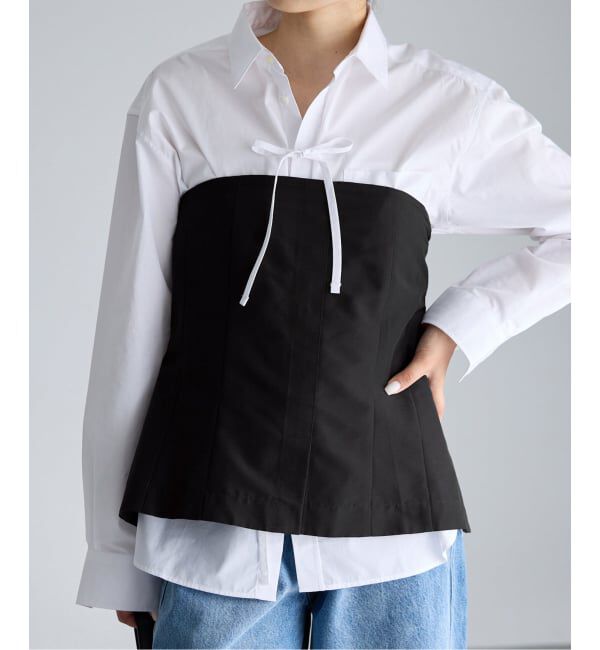 IENA「MA/RE/マレ ビスチェ STIFF SILK POLYFAILL」|シャツ・ブラウス|