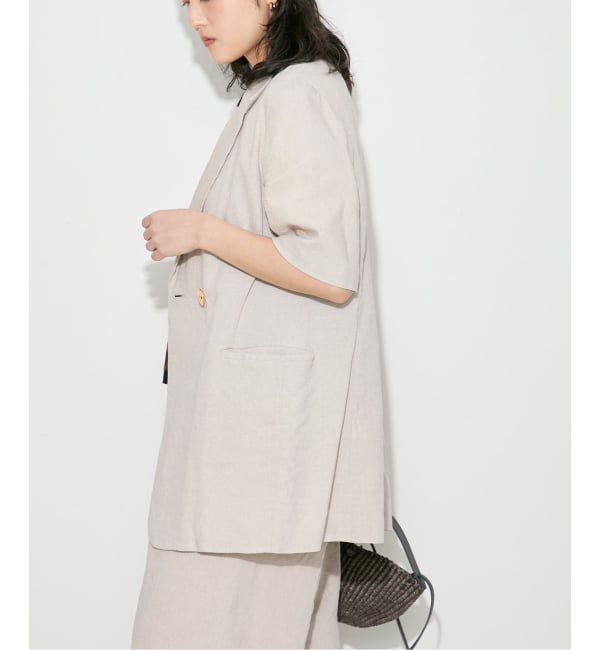 journal standard L'essage「《予約》リネンハーフスリーブジャケット」|テーラードジャケット|