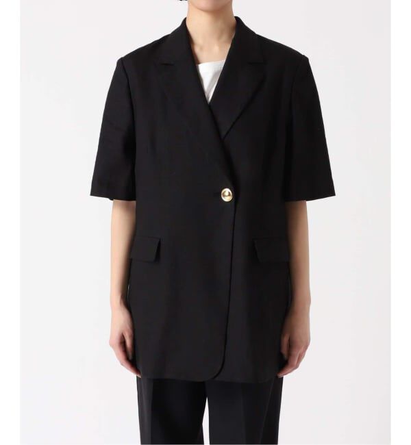 journal standard L'essage「《予約》リネンハーフスリーブジャケット」|テーラードジャケット|